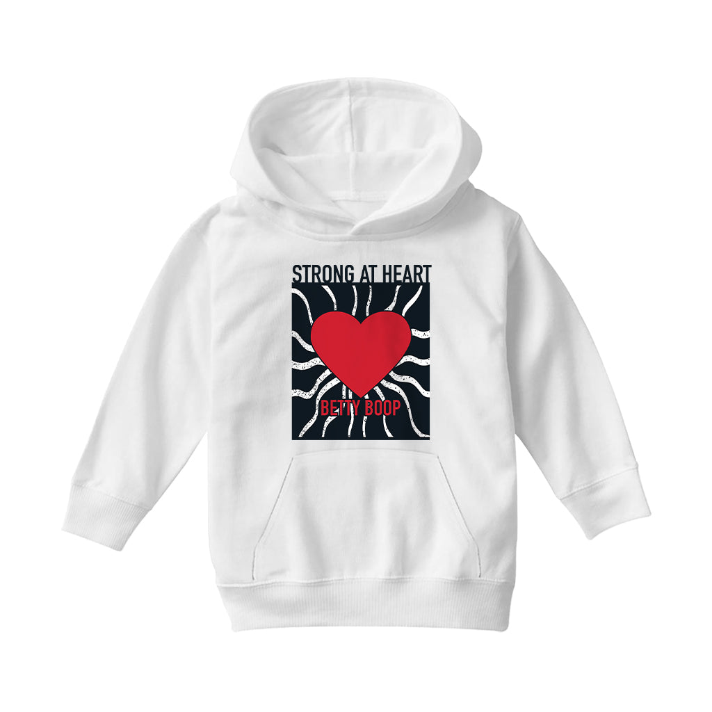 Betty Boop Strong At Heart Pop Art Kids Hooded Sweatshirt-Betty Boop Shop