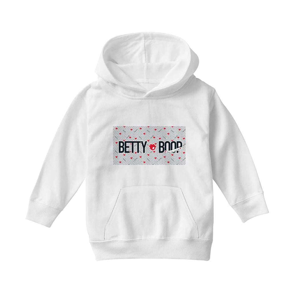 Betty Boop Heart Pattern These Lips Don't Lie! Kids Hooded Sweatshirt-Betty Boop Shop