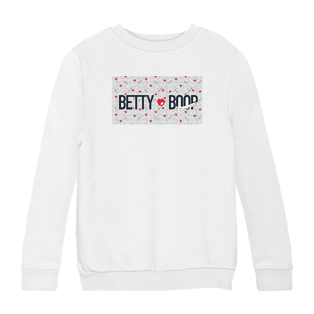 Betty Boop Heart Pattern These Lips Don't Lie! Kids Sweatshirt-Betty Boop Shop