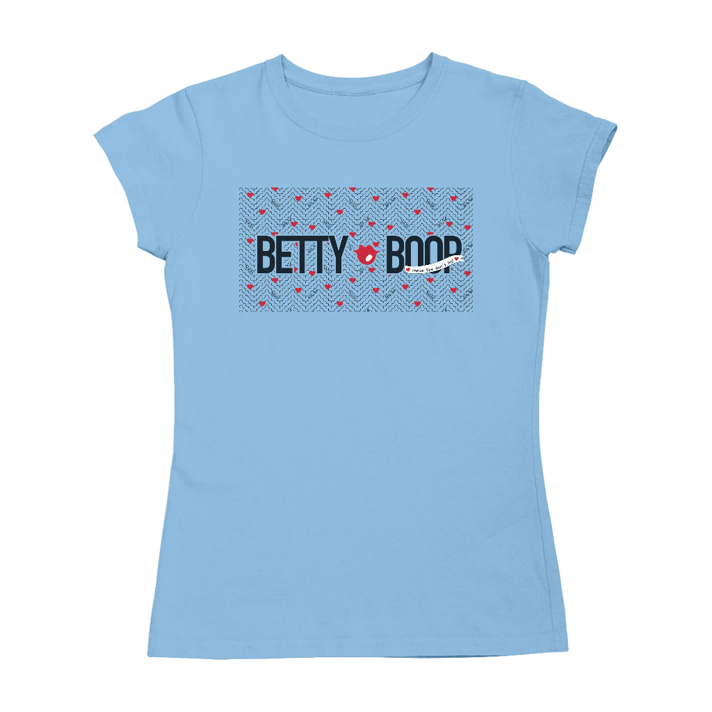 Betty Boop Heart Pattern These Lips Don't Lie! Women's T-Shirt-Betty Boop Shop