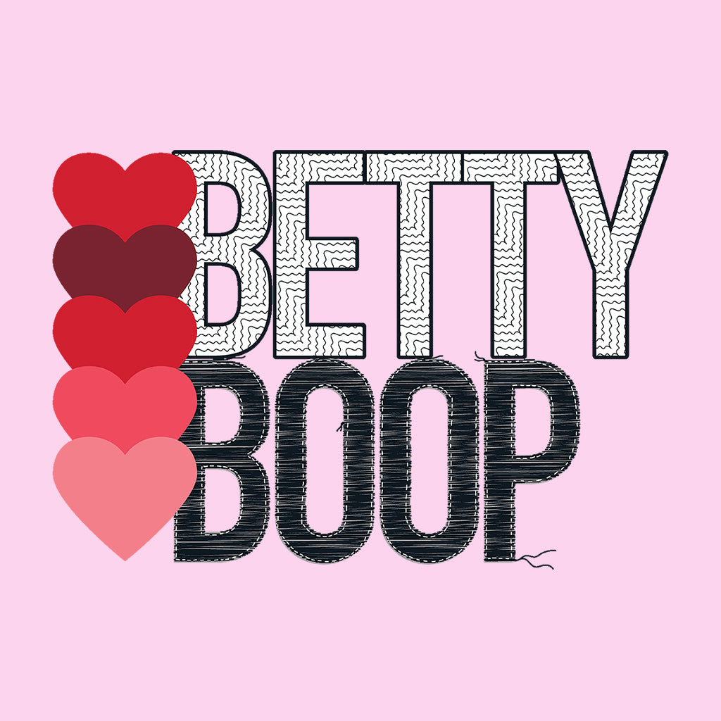 Betty Boop Hearts Pattern Text Men's Sweatshirt-Betty Boop Shop