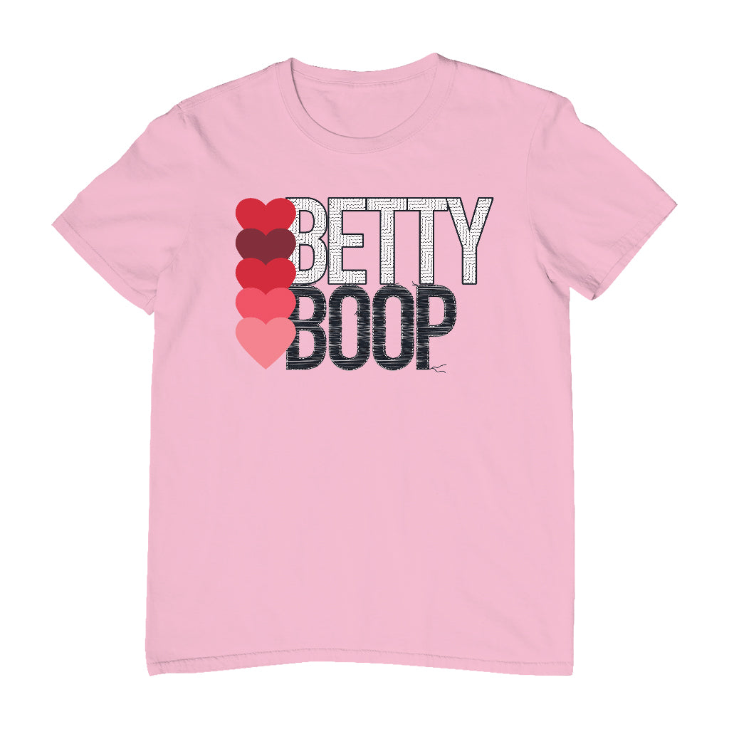 Betty Boop Hearts Pattern Text Men's T-Shirt-Betty Boop Shop