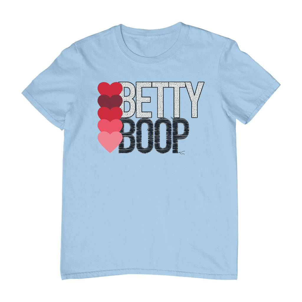 Betty Boop Hearts Pattern Text Men's T-Shirt-Betty Boop Shop
