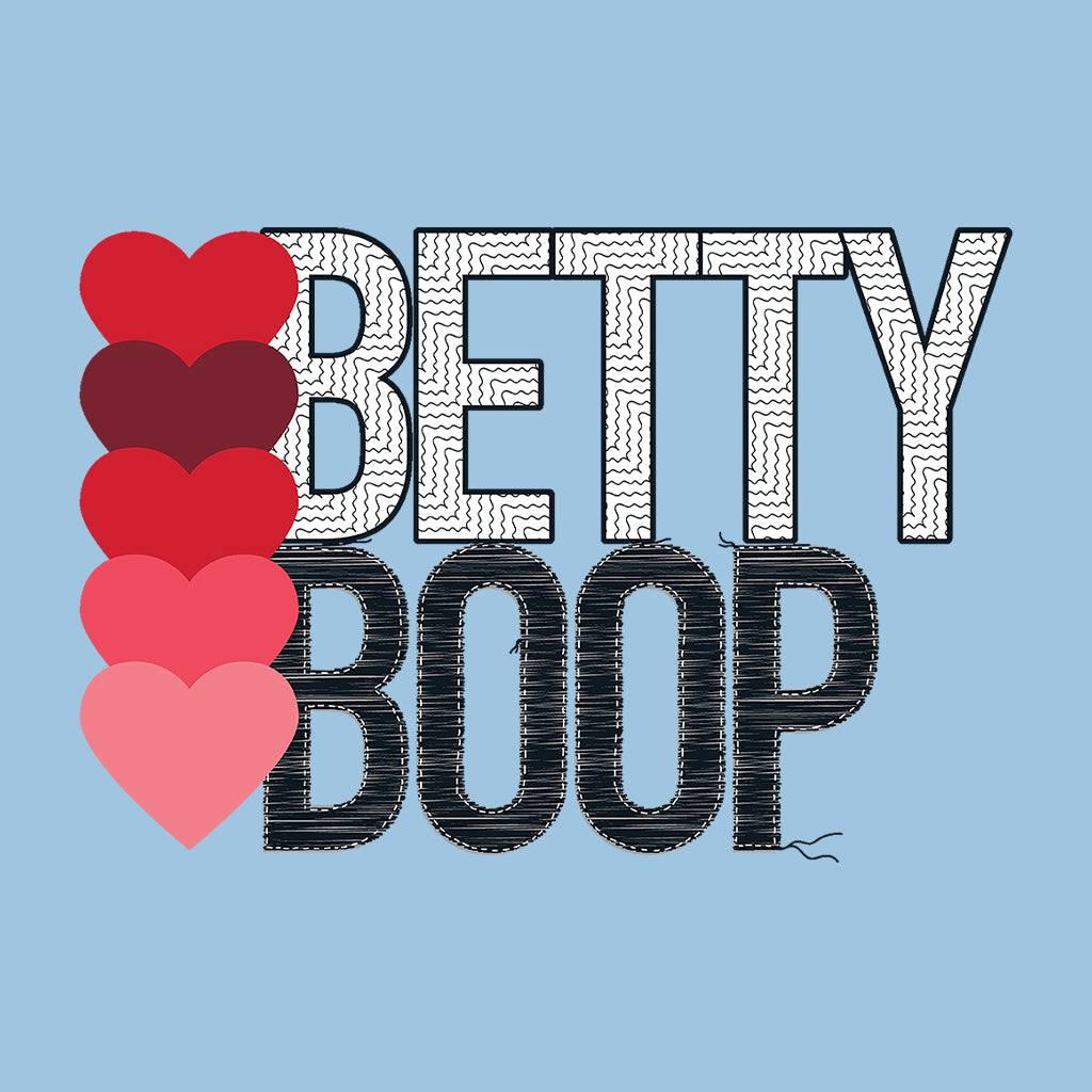 Betty Boop Hearts Pattern Text Men's T-Shirt-Betty Boop Shop