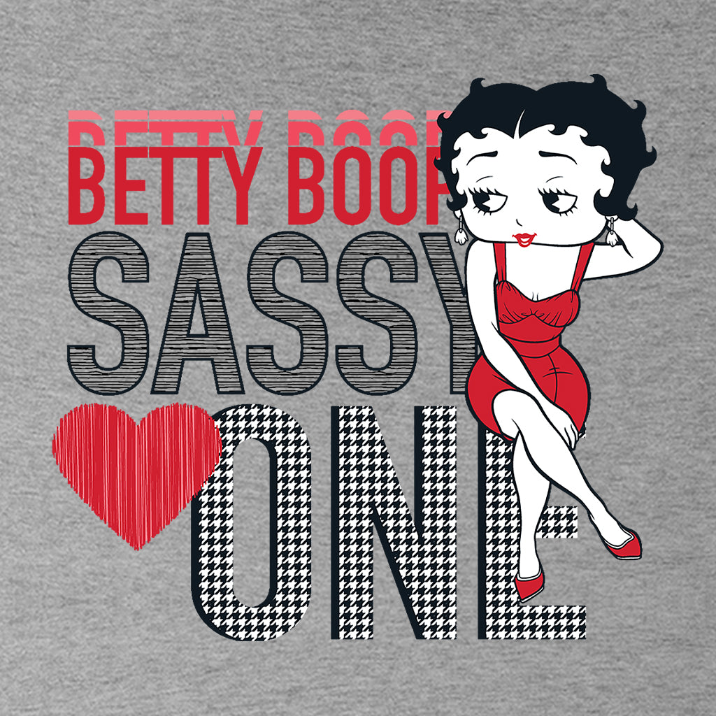Betty Boop Sassy One Houndstooth Pattern Kids Hooded Sweatshirt-Betty Boop Shop