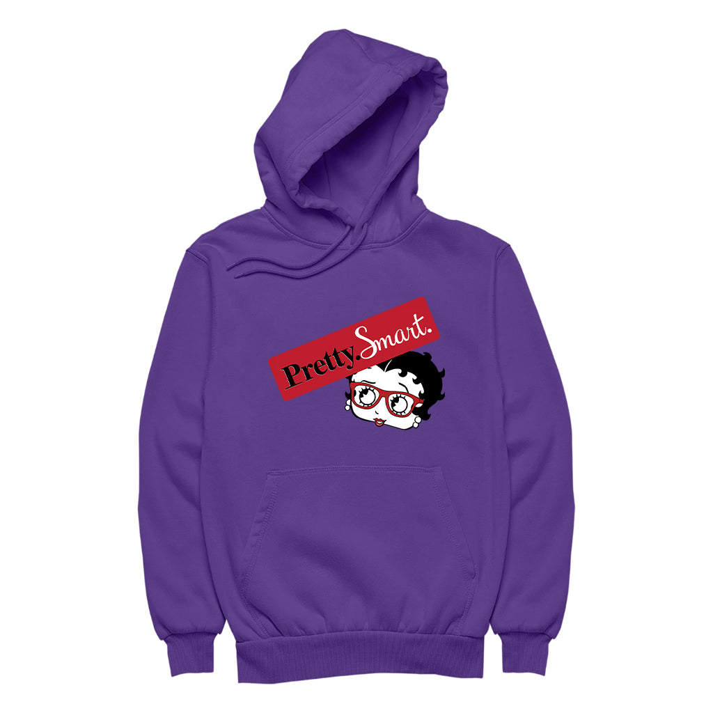 Betty Boop Glasses Pretty. Smart. Women's Hooded Sweatshirt-Betty Boop Shop