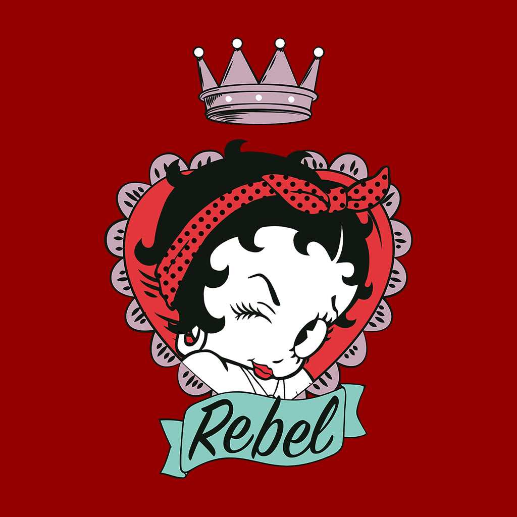 Betty Boop Rebel Crown Kids Hooded Sweatshirt-Betty Boop Shop