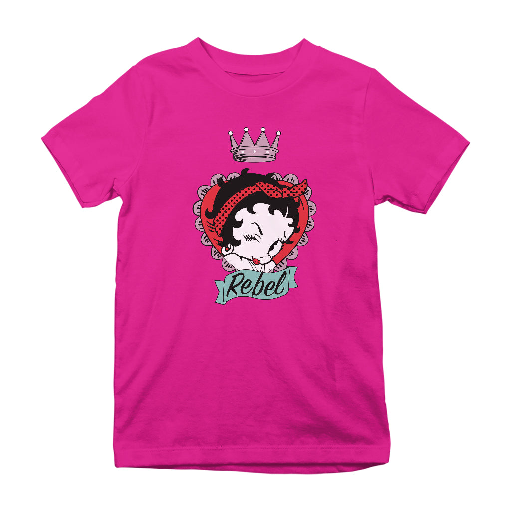 Betty Boop Rebel Crown Kids T-Shirt