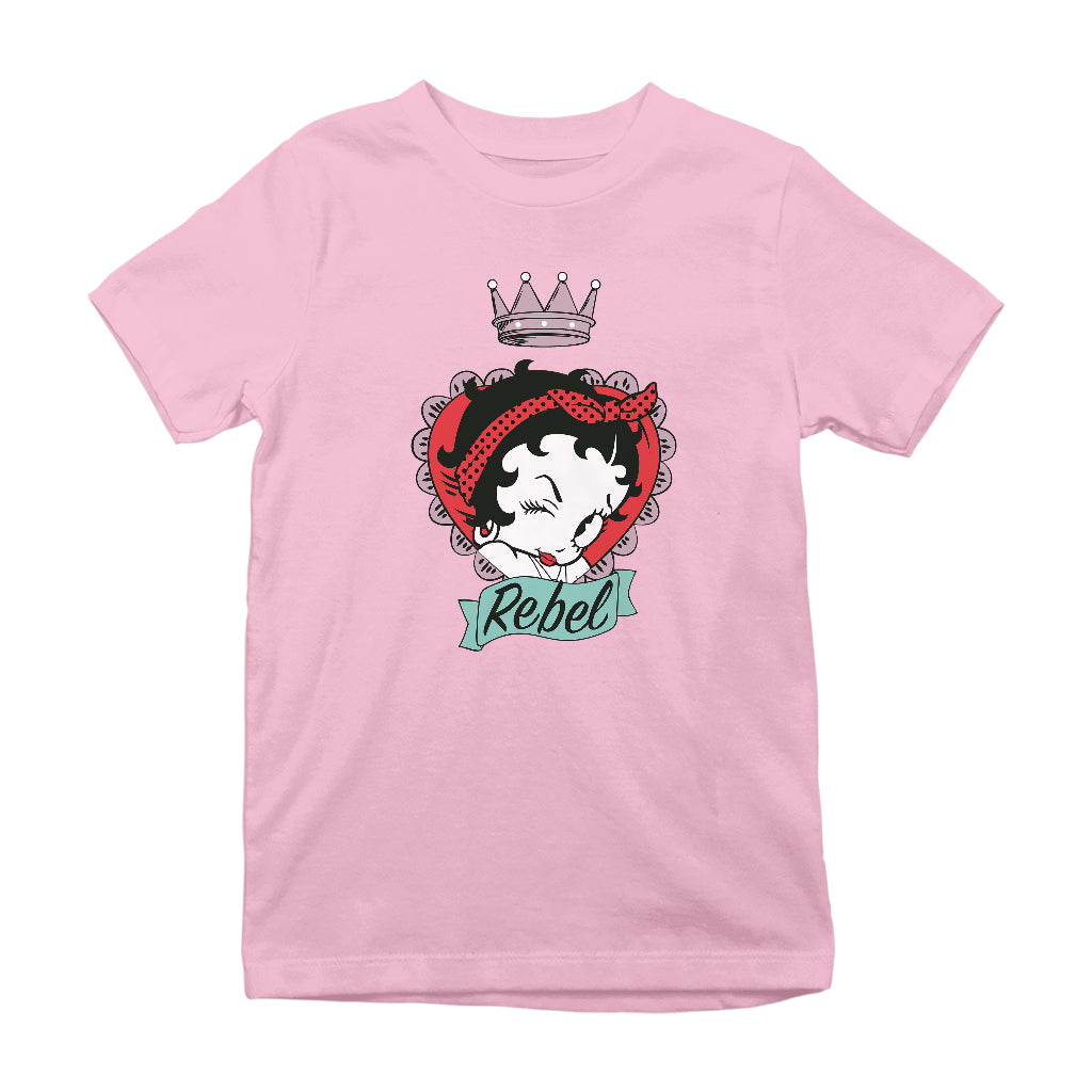 Betty Boop Rebel Crown Kids T-Shirt-Betty Boop Shop