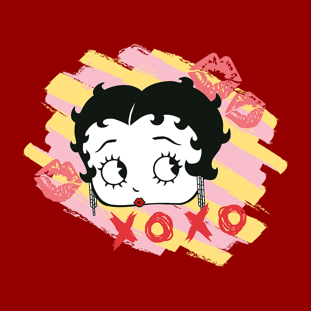 Betty Boop XOXO Lipstick Marks Kids Hooded Sweatshirt-Betty Boop Shop