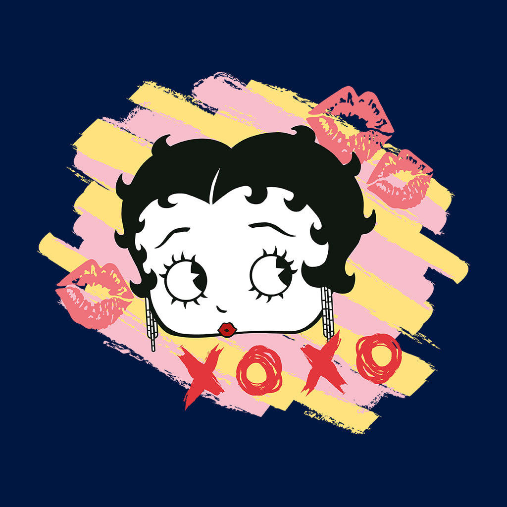 Betty Boop XOXO Lipstick Marks Kids Hooded Sweatshirt-Betty Boop Shop