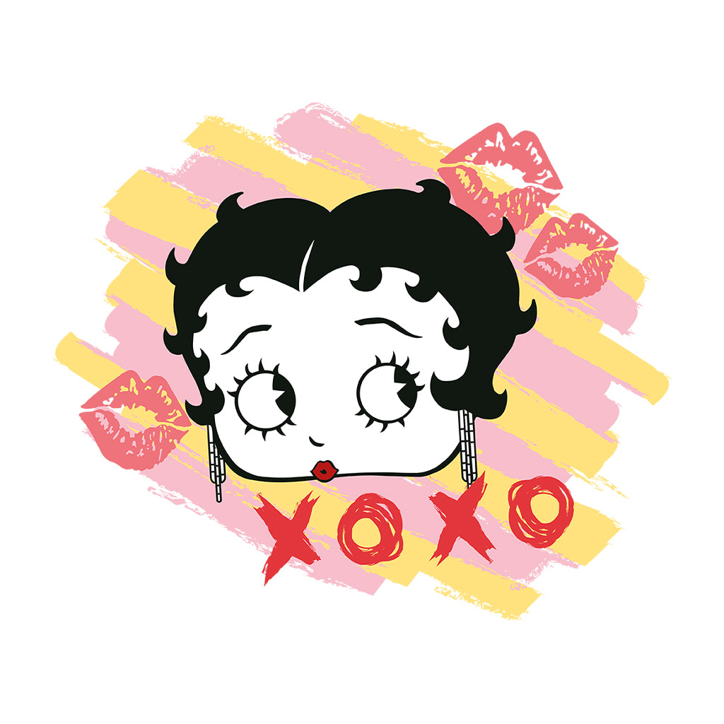 Betty Boop XOXO Lipstick Marks Kids Hooded Sweatshirt-Betty Boop Shop
