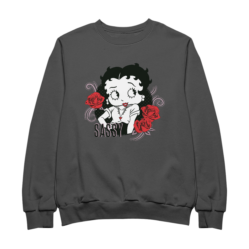 Betty Boop Sassy Roses Men's Sweatshirt-Betty Boop Shop