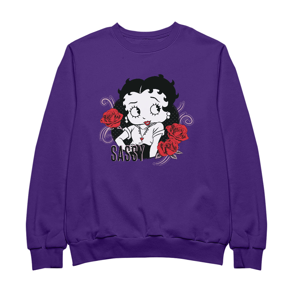 Betty Boop Sassy Roses Men's Sweatshirt-Betty Boop Shop