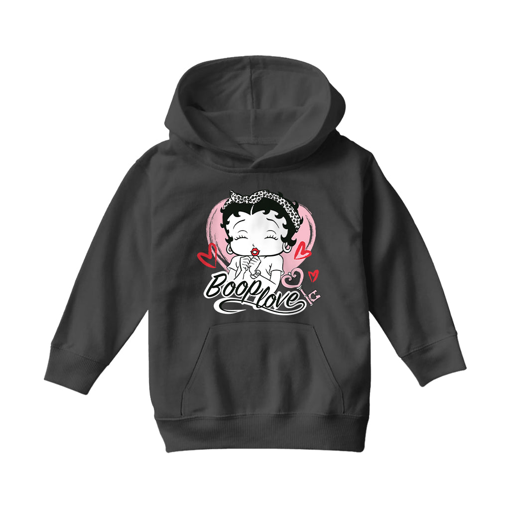 Betty Boop Love Key Hearts Kids Hooded Sweatshirt
