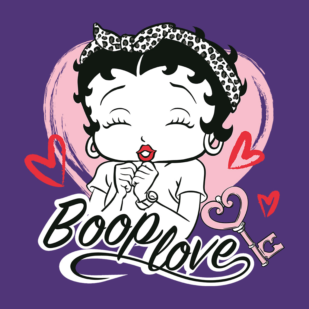 Betty Boop Love Key Hearts Women's Hooded Sweatshirt-Betty Boop Shop