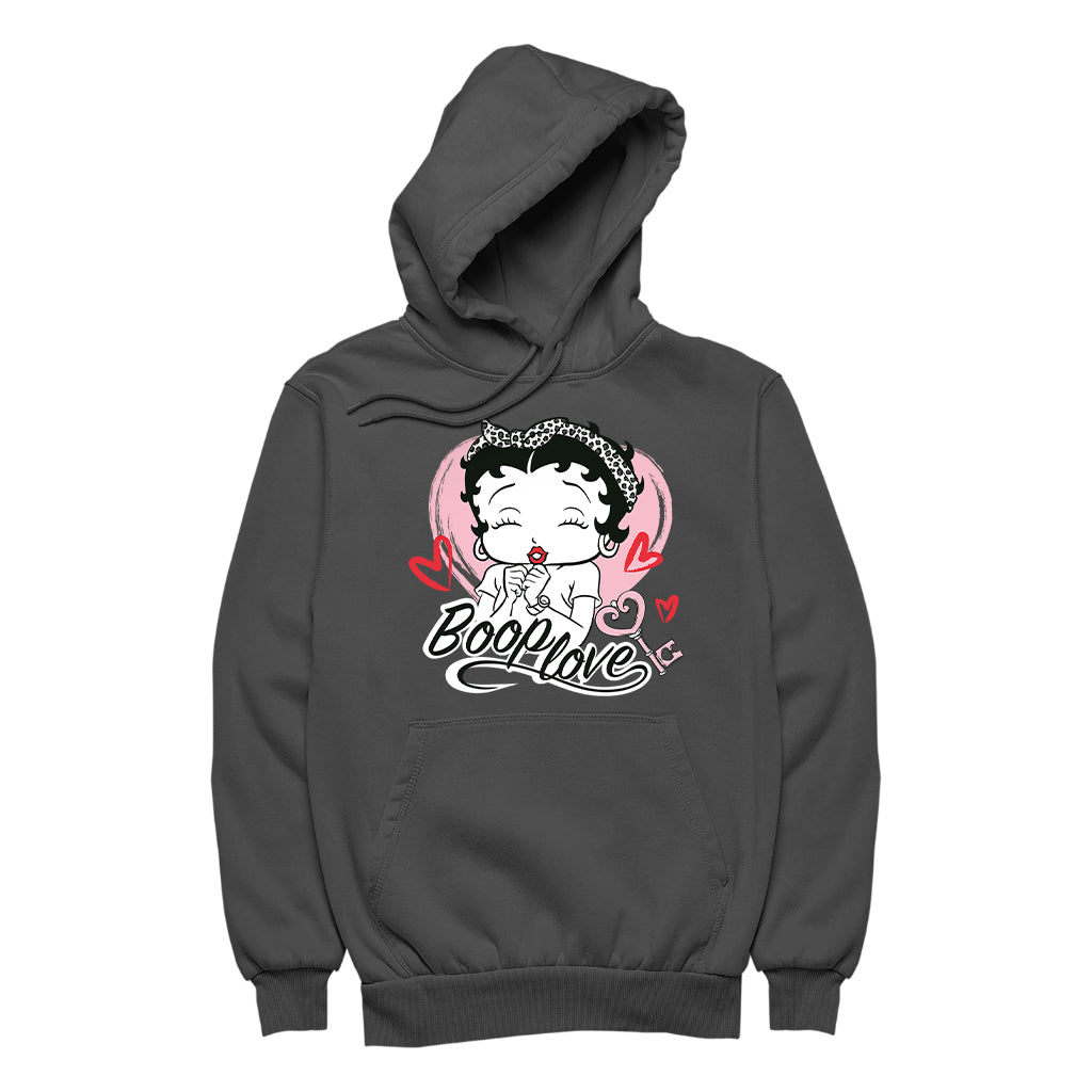 Betty Boop Love Key Hearts Women's Hooded Sweatshirt