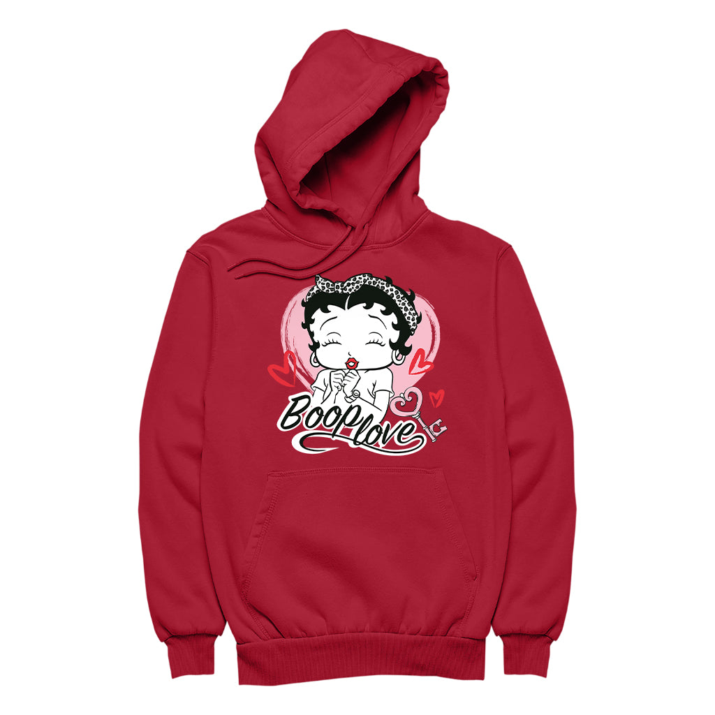 Betty Boop Love Key Hearts Women's Hooded Sweatshirt-Betty Boop Shop