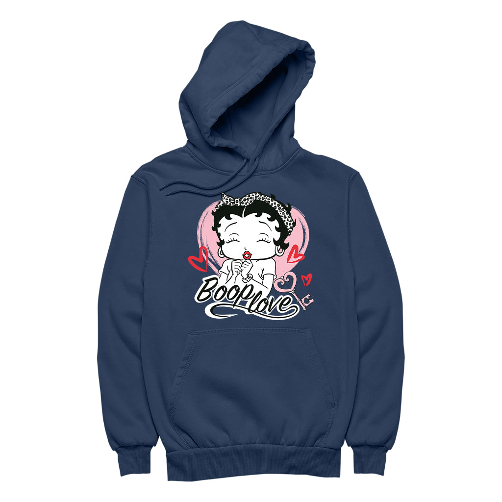 Betty Boop Love Key Hearts Women's Hooded Sweatshirt-Betty Boop Shop
