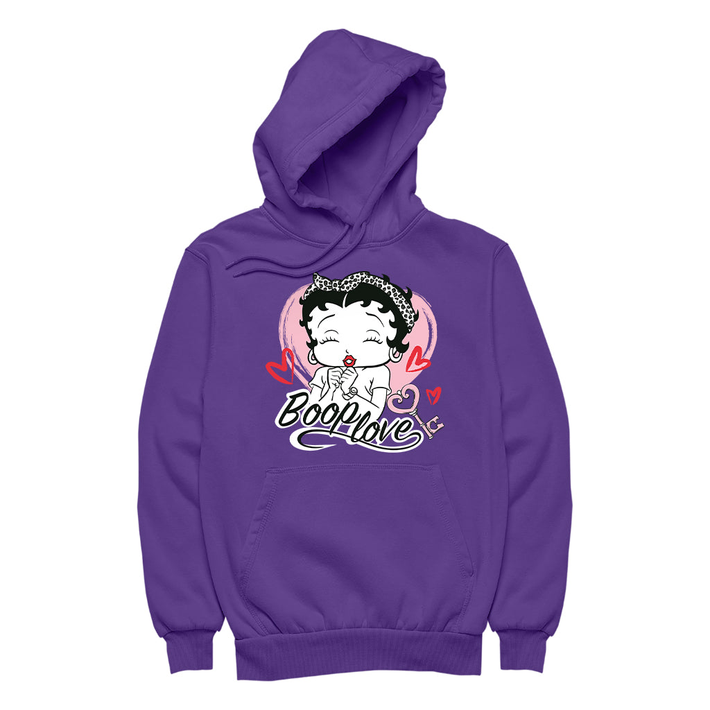 Betty Boop Love Key Hearts Women's Hooded Sweatshirt-Betty Boop Shop