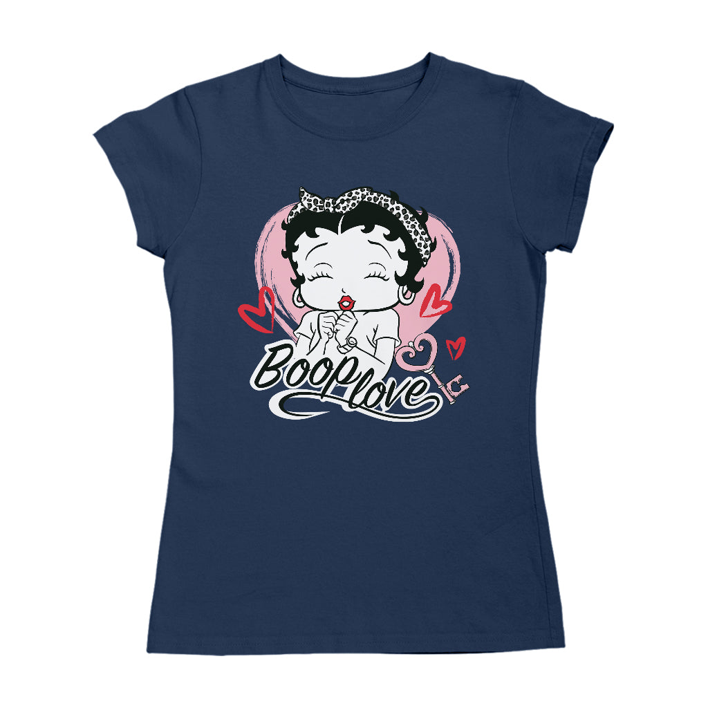 Betty Boop Love Key Hearts Women's T-Shirt-Betty Boop Shop
