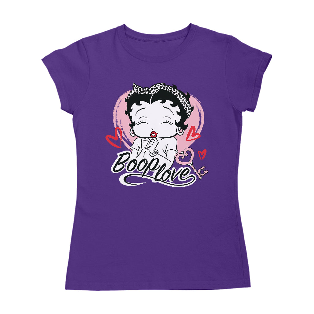 Betty Boop Love Key Hearts Women's T-Shirt-Betty Boop Shop