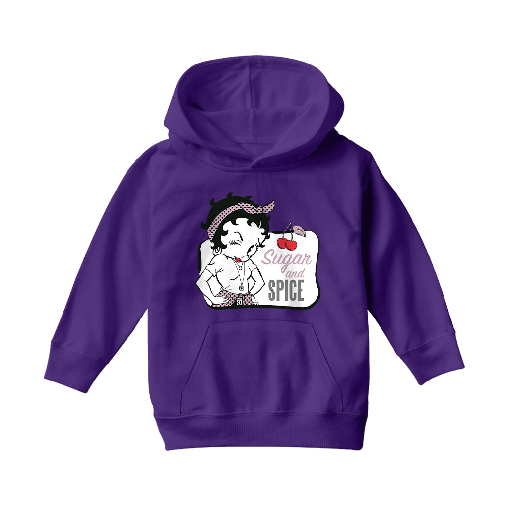 Betty Boop Sugar And Spice Cherry Kids Hooded Sweatshirt-Betty Boop Shop