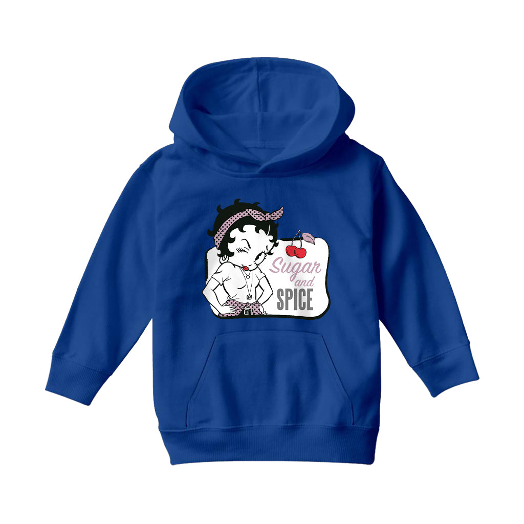 Betty Boop Sugar And Spice Cherry Kids Hooded Sweatshirt-Betty Boop Shop