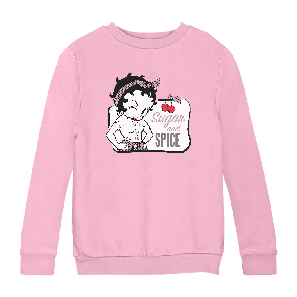 Betty Boop Sugar And Spice Cherry Kids Sweatshirt
