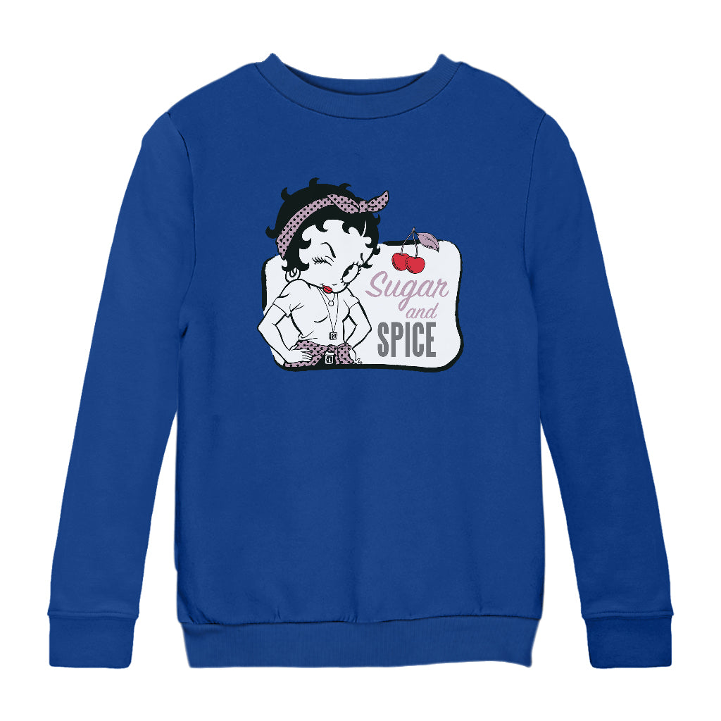 Betty Boop Sugar And Spice Cherry Kids Sweatshirt-Betty Boop Shop