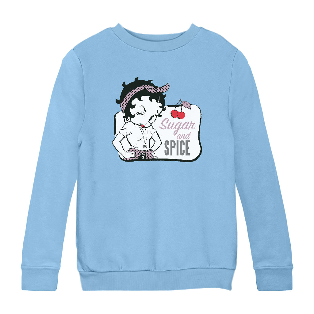 Betty Boop Sugar And Spice Cherry Kids Sweatshirt-Betty Boop Shop