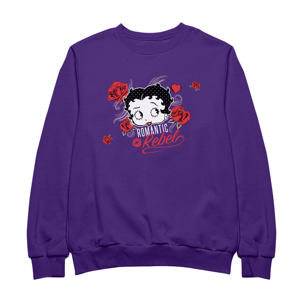 Betty Boop Romantic Rebel Roses Men's Sweatshirt-Betty Boop Shop