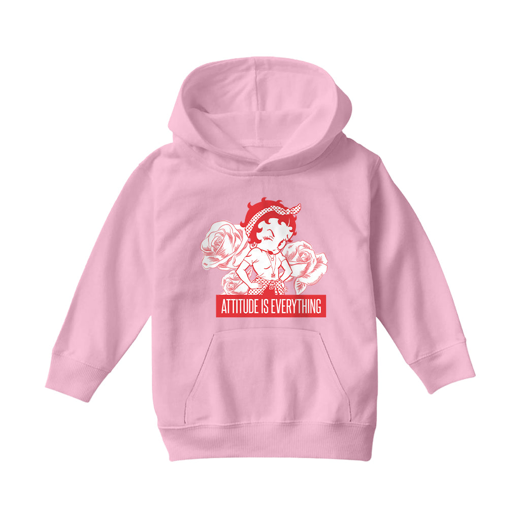 Betty Boop Attitude Is Everything Roses Kids Hooded Sweatshirt