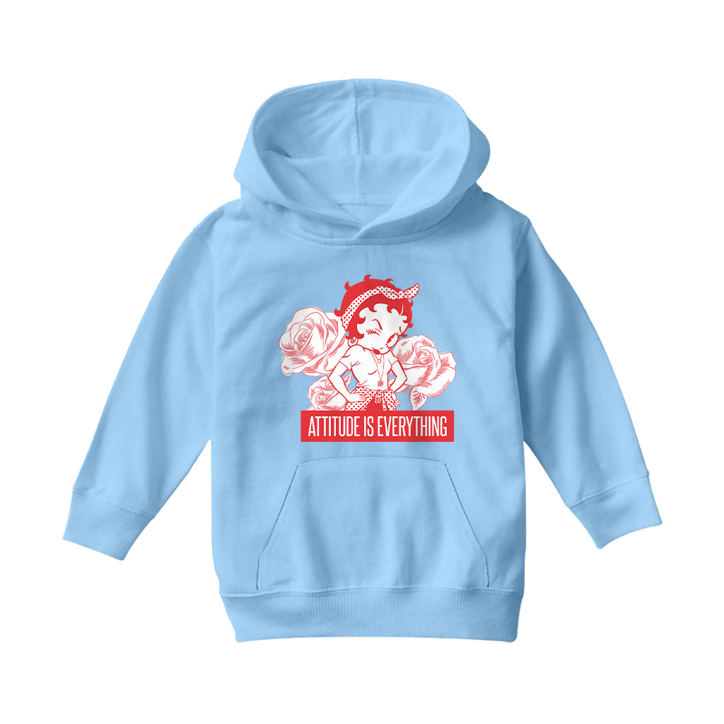 Betty Boop Attitude Is Everything Roses Kids Hooded Sweatshirt-Betty Boop Shop