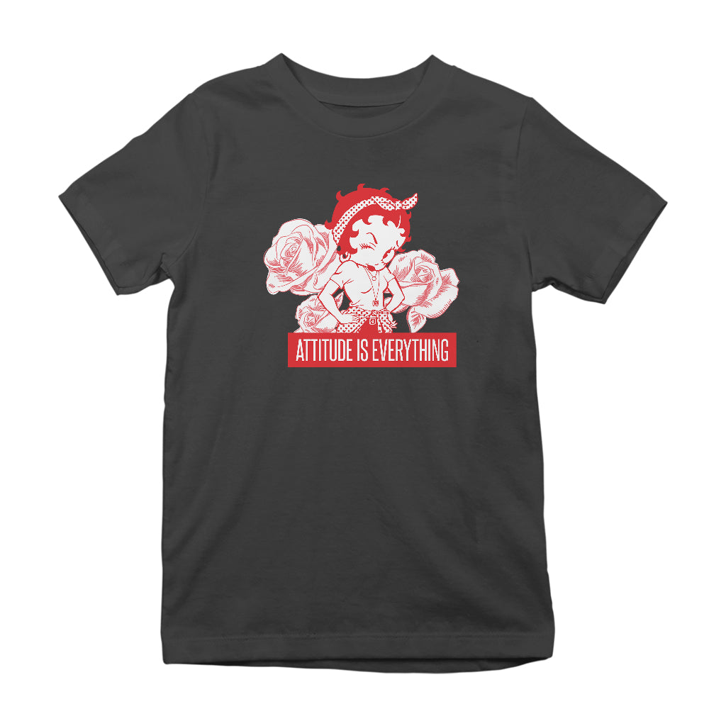 Betty Boop Attitude Is Everything Roses Kids T-Shirt-Betty Boop Shop