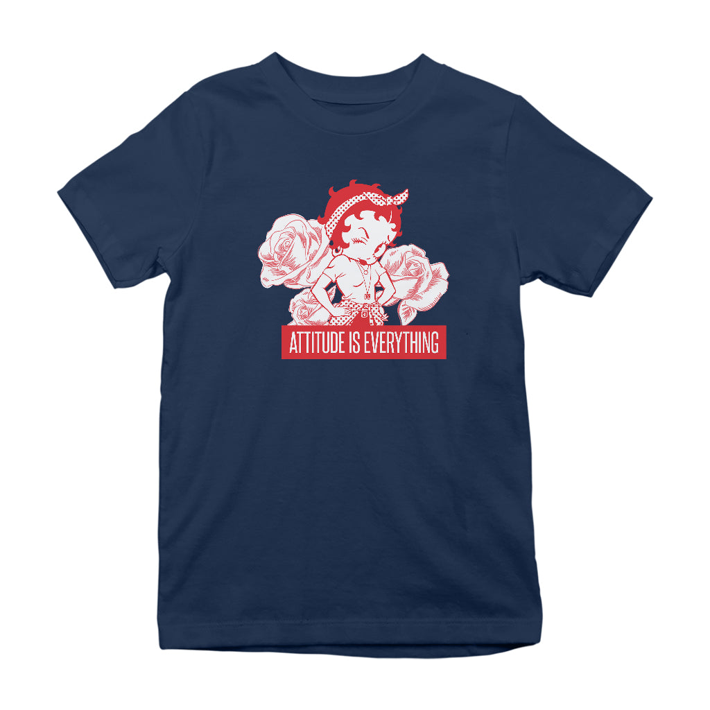 Betty Boop Attitude Is Everything Roses Kids T-Shirt-Betty Boop Shop
