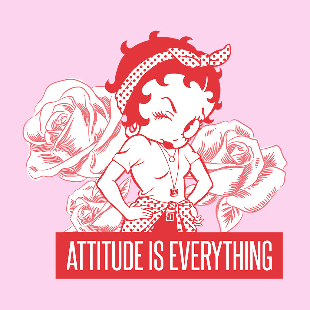 Betty Boop Attitude Is Everything Roses Kids T-Shirt-Betty Boop Shop