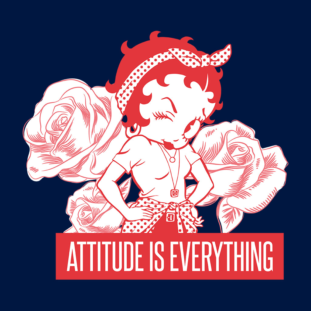 Betty Boop Attitude Is Everything Roses Kids T-Shirt-Betty Boop Shop