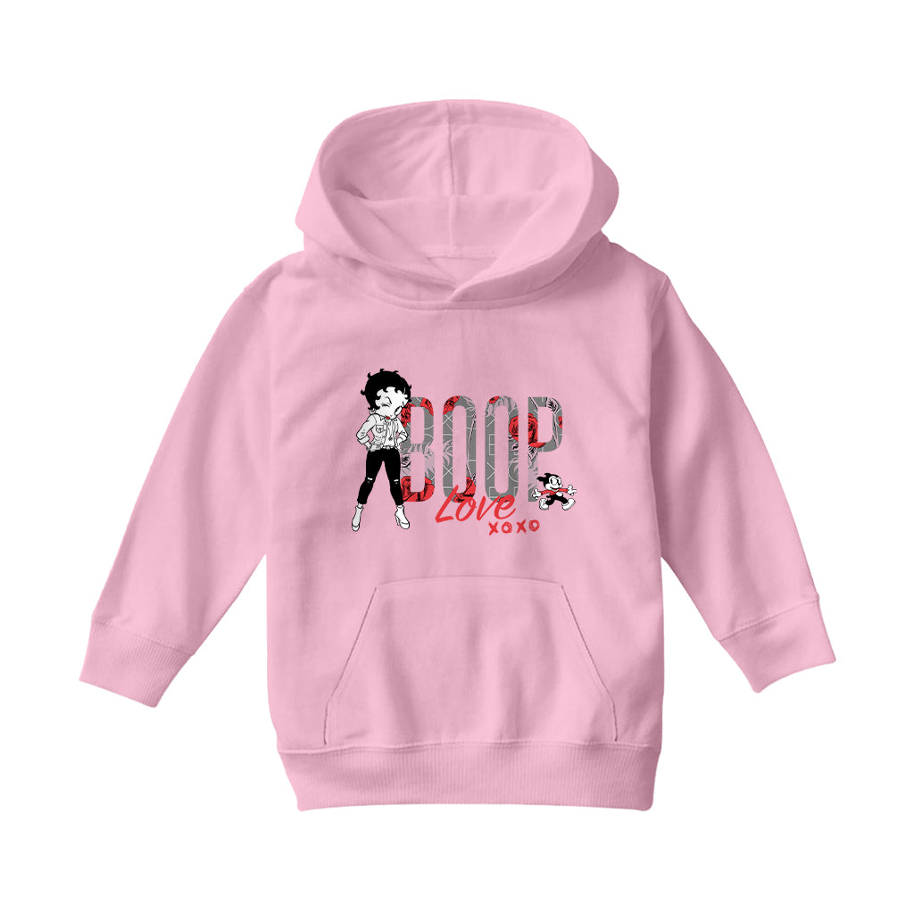 Betty Boop Love XOXO Bimbo Kids Hooded Sweatshirt