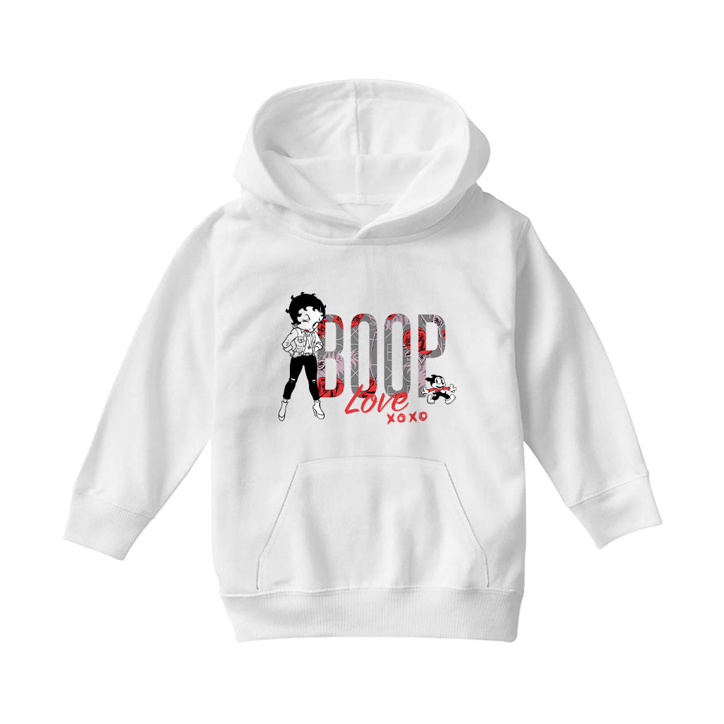 Betty Boop Love XOXO Bimbo Kids Hooded Sweatshirt-Betty Boop Shop