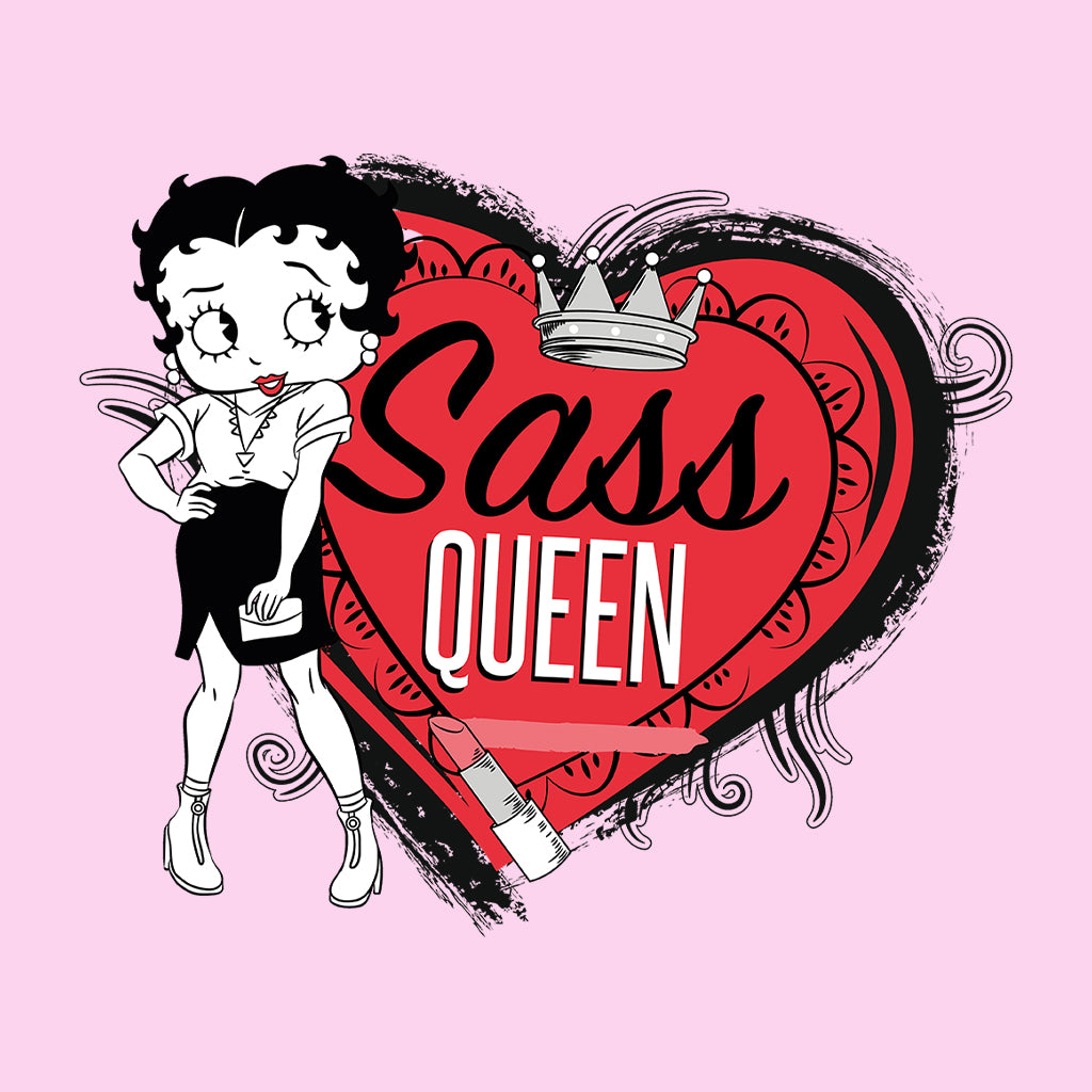 Betty Boop Sass Queen Crown Heart Women's Sweatshirt-Betty Boop Shop