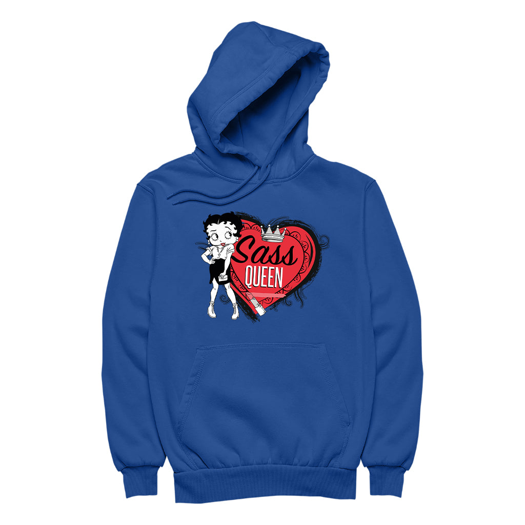 Betty Boop Sass Queen Crown Heart Men's Hooded Sweatshirt-Betty Boop Shop