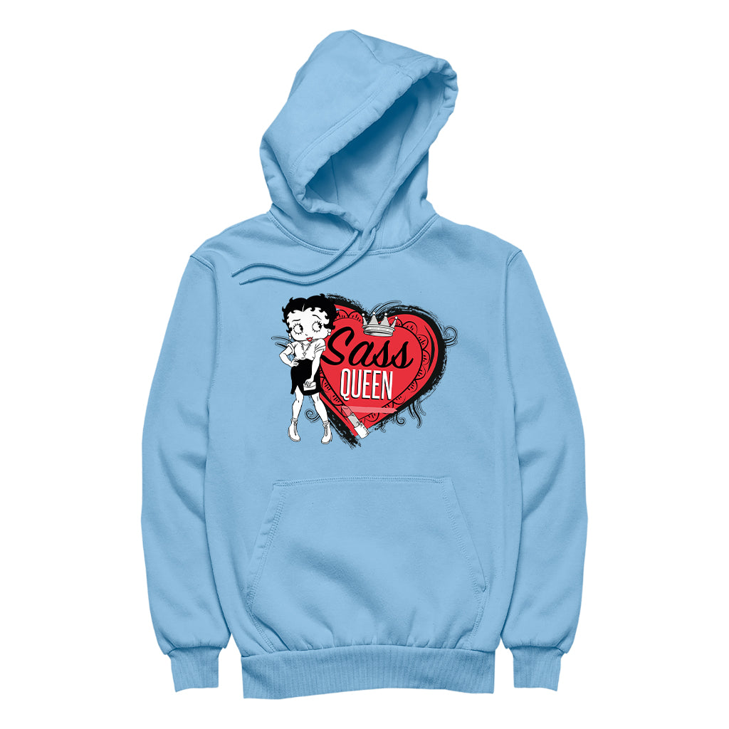 Betty Boop Sass Queen Crown Heart Men's Hooded Sweatshirt-Betty Boop Shop