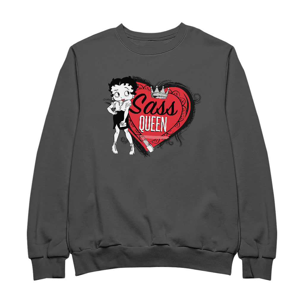 Betty Boop Sass Queen Crown Heart Men's Sweatshirt