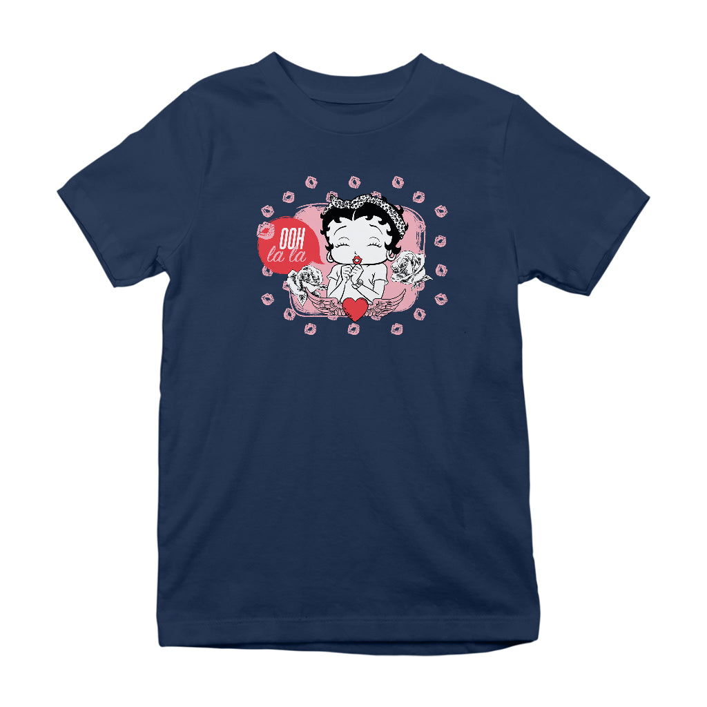 Betty Boop Ooh La La Lipstick Kisses Kids T-Shirt-Betty Boop Shop
