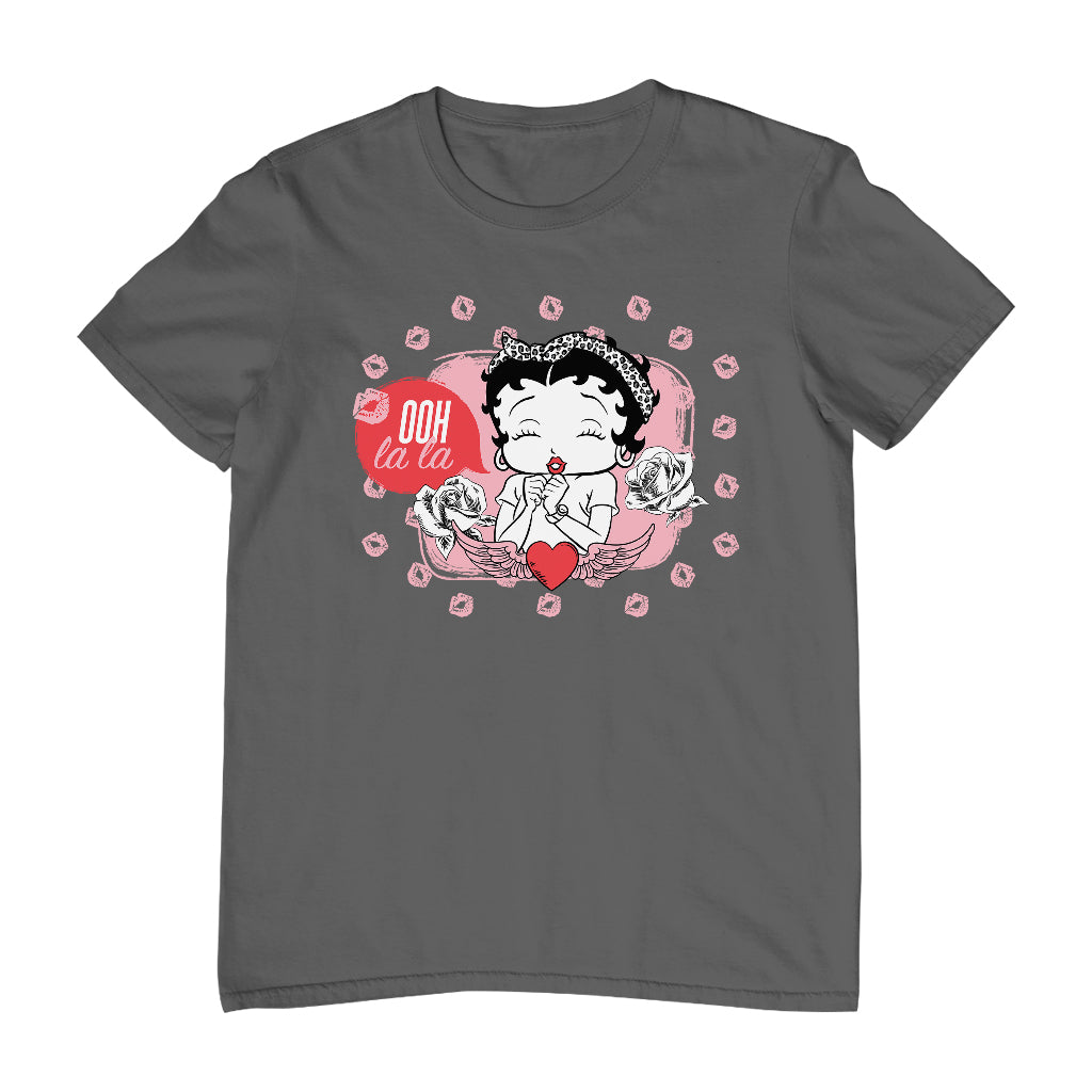 Betty Boop Ooh La La Lipstick Kisses Men's T-Shirt-Betty Boop Shop