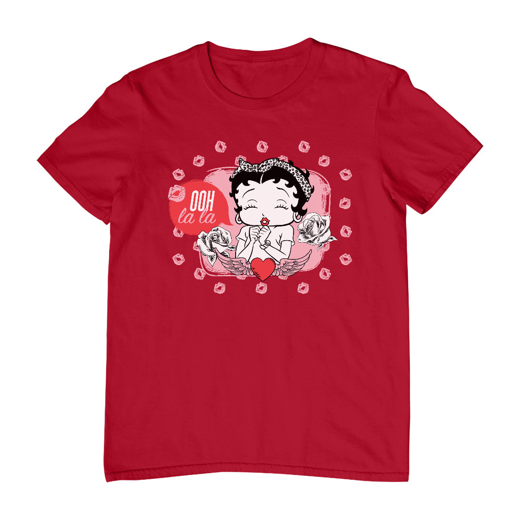 Betty Boop Ooh La La Lipstick Kisses Men's T-Shirt-Betty Boop Shop