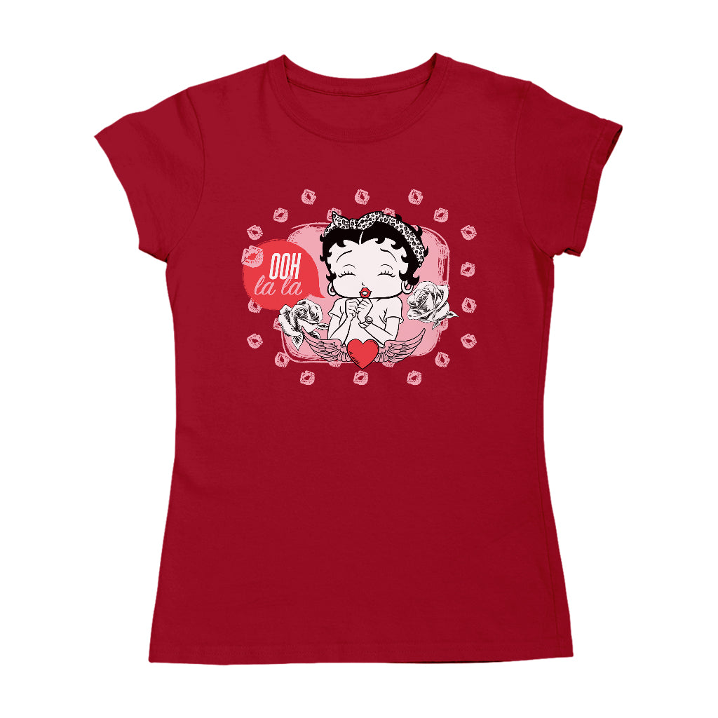 Betty Boop Ooh La La Lipstick Kisses Women's T-Shirt-Betty Boop Shop