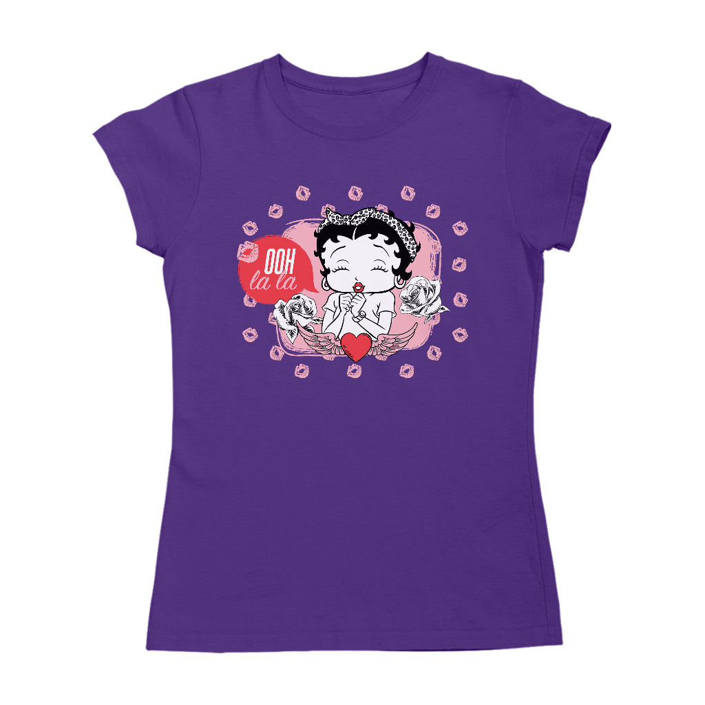 Betty Boop Ooh La La Lipstick Kisses Women's T-Shirt-Betty Boop Shop