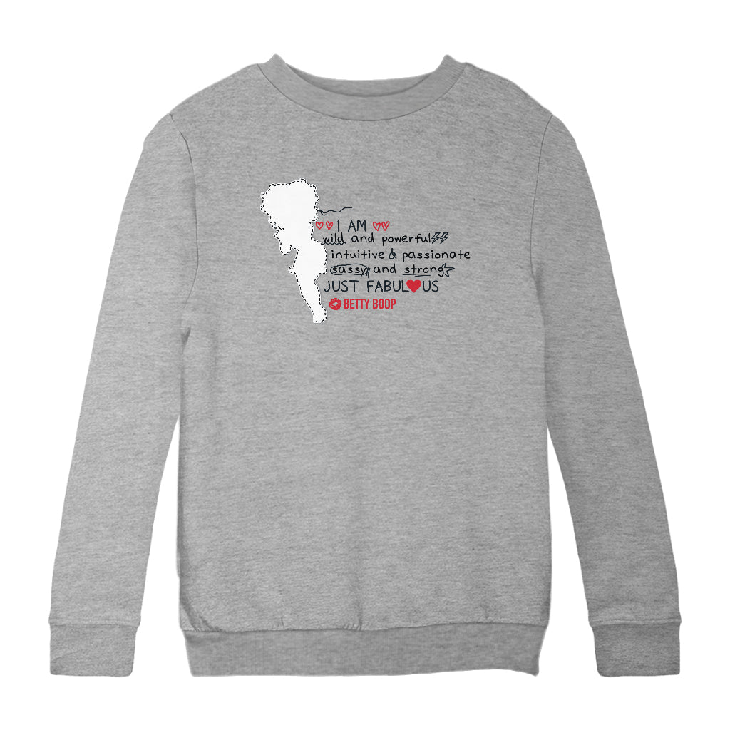 Betty Boop I Am Just Fabulous Kids Sweatshirt-Betty Boop Shop
